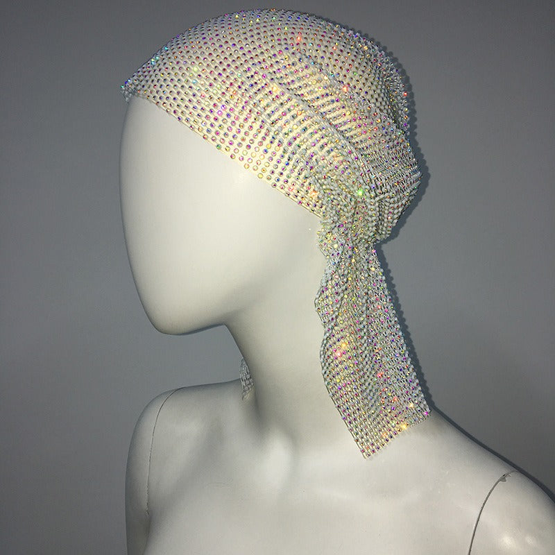 Mesh Rhinestone Elastic Hair Scarf