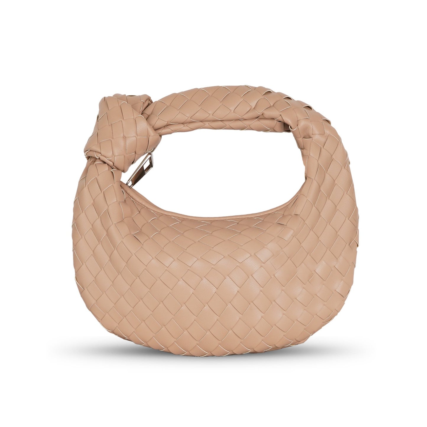 Woven Cowhorn Knotted Handbag