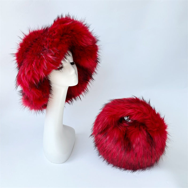 Faux Fur Hat & Purse- Set