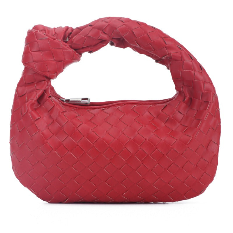 Woven Cowhorn Knotted Handbag