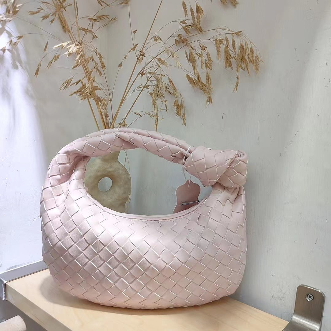 Woven Cowhorn Knotted Handbag