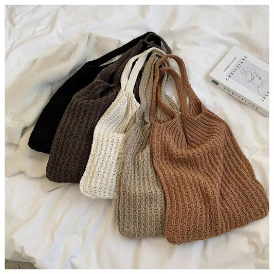 Retro Wool Knitted Shoulder Bag Retro- Bag Large Capacity Tote Bag