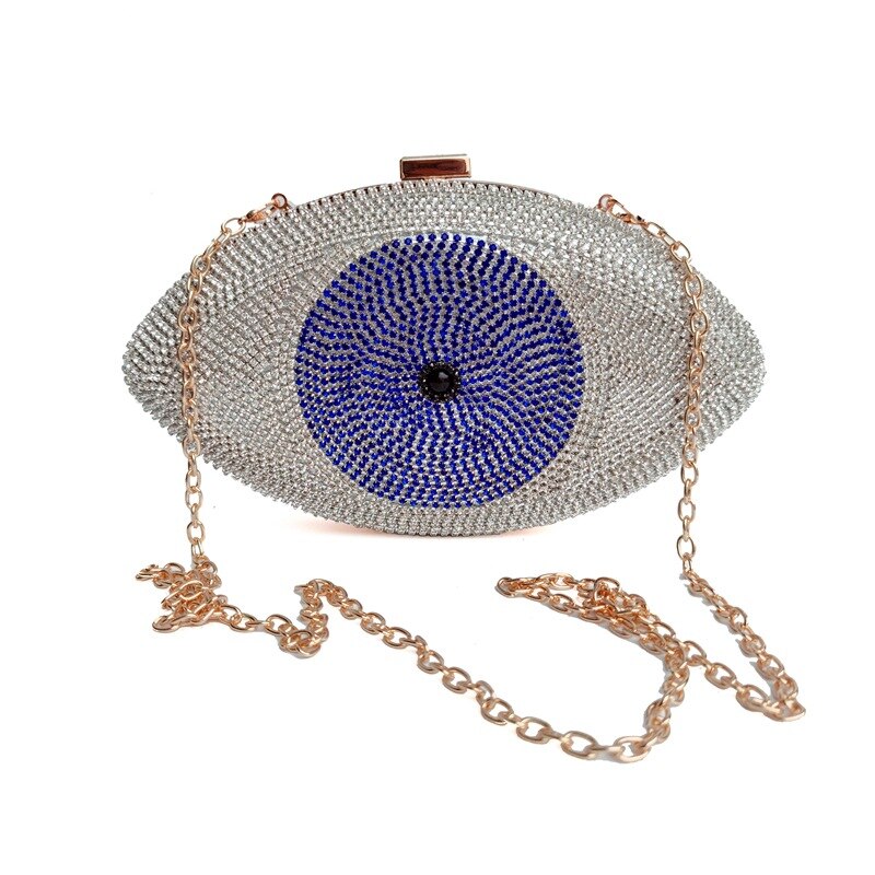 The Evil Eye Crystal Purse Women Evening Bag Gold Silver Black Party Clutch Bag Lady Minaudiere Banquet Pochette Handbag