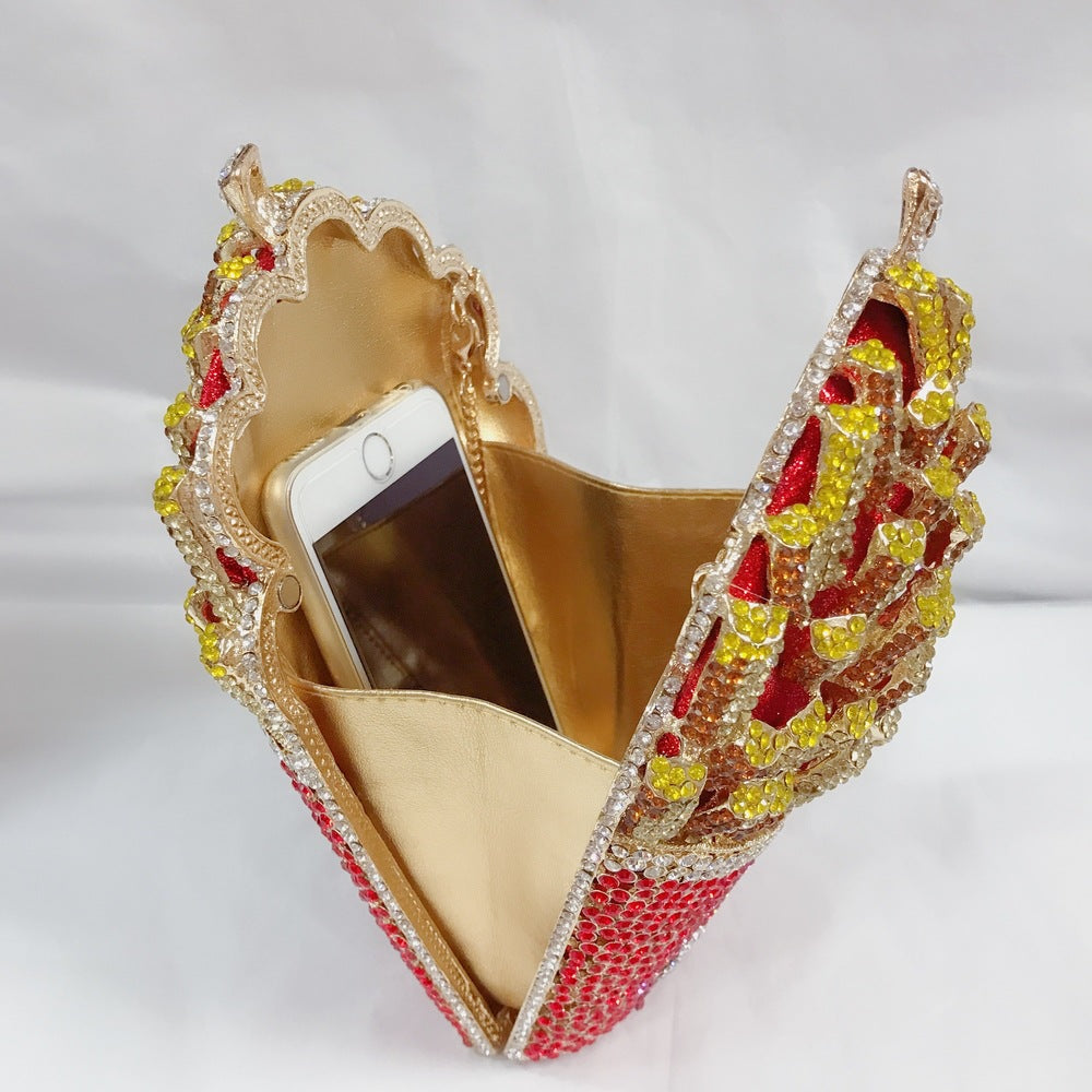 3D Fry Crystal Evening Clutch Bag.