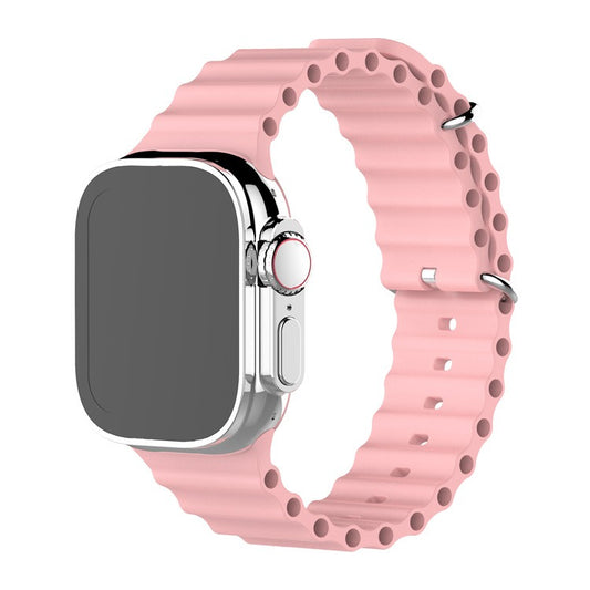 Silicone Ocean Watch Strap Suitable for Applewatch Apple S8 Watch Strap IWatch Sports Watch Strap