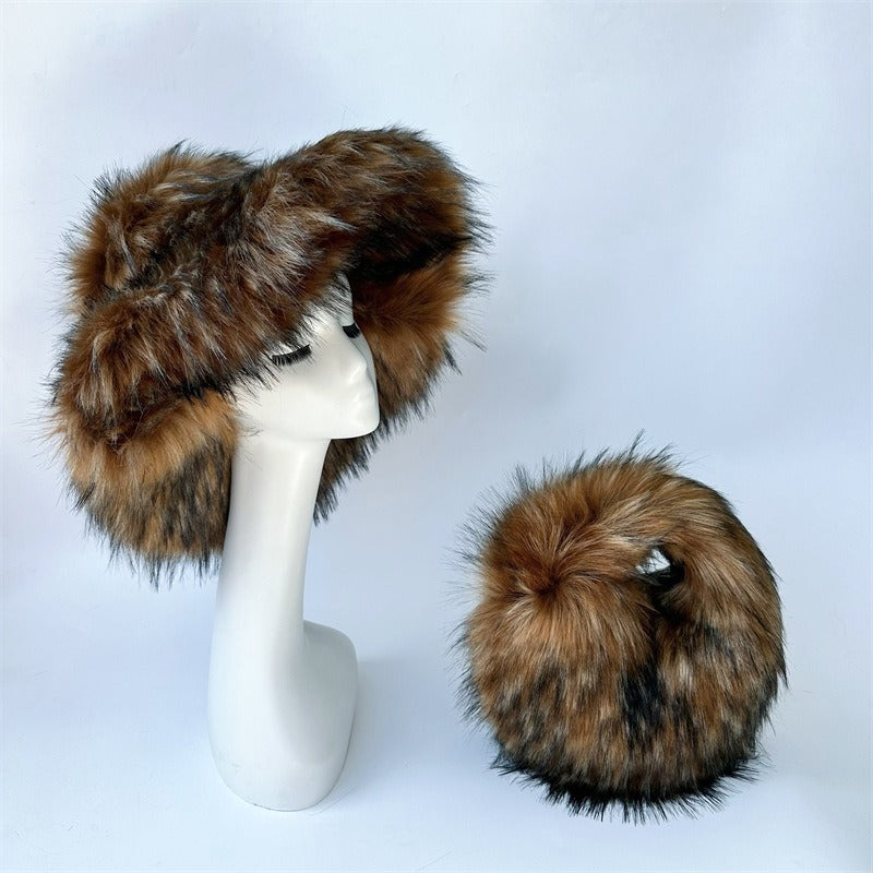 Faux Fur Hat & Purse- Set