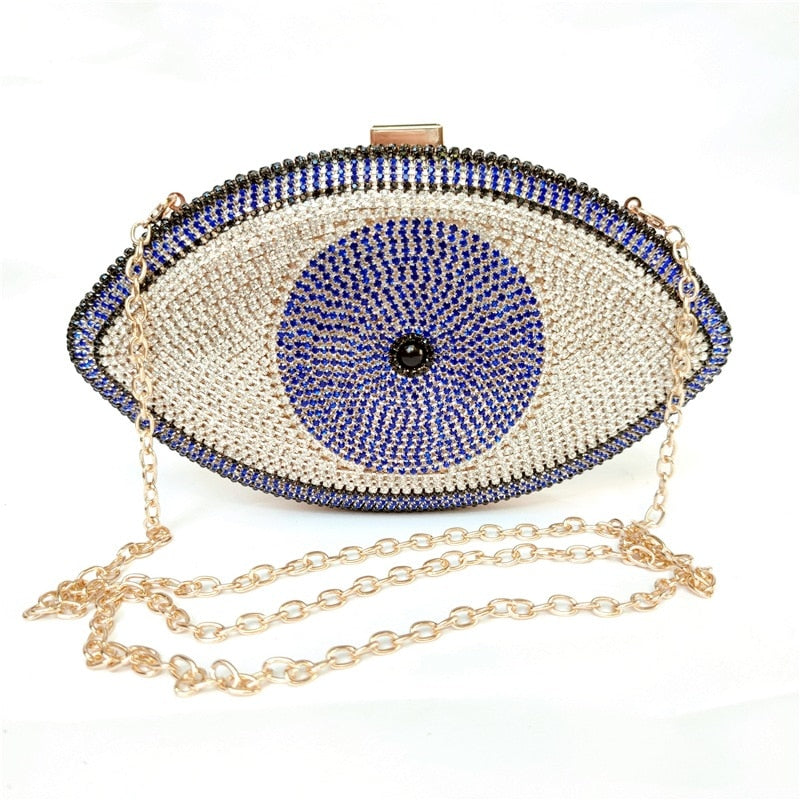 The Evil Eye Crystal Purse Women Evening Bag Gold Silver Black Party Clutch Bag Lady Minaudiere Banquet Pochette Handbag