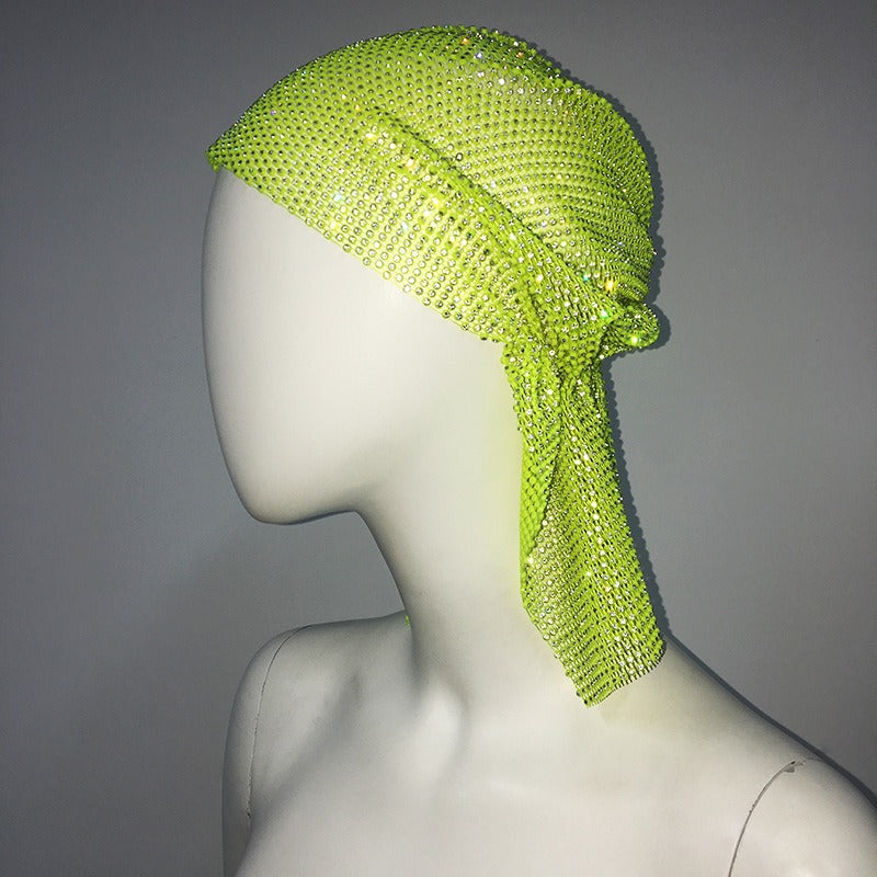 Mesh Rhinestone Elastic Hair Scarf