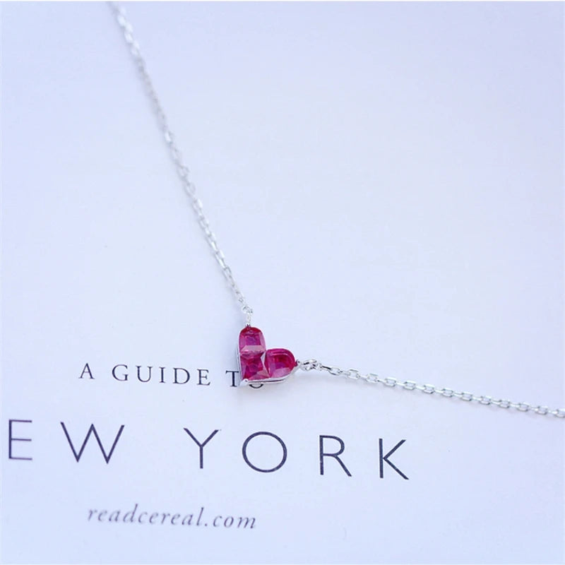 Cute Mini Heart Short Clavicle Chain - Sterling Silver